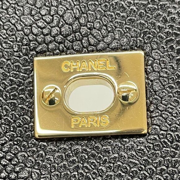 Authentic CHANEL 24K CC Caviar Vintage Kelly Quilted Flap Bag Black Purse Handle - Picture 14 of 15